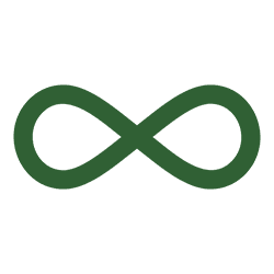 A green infinity symbol is shown on the screen.